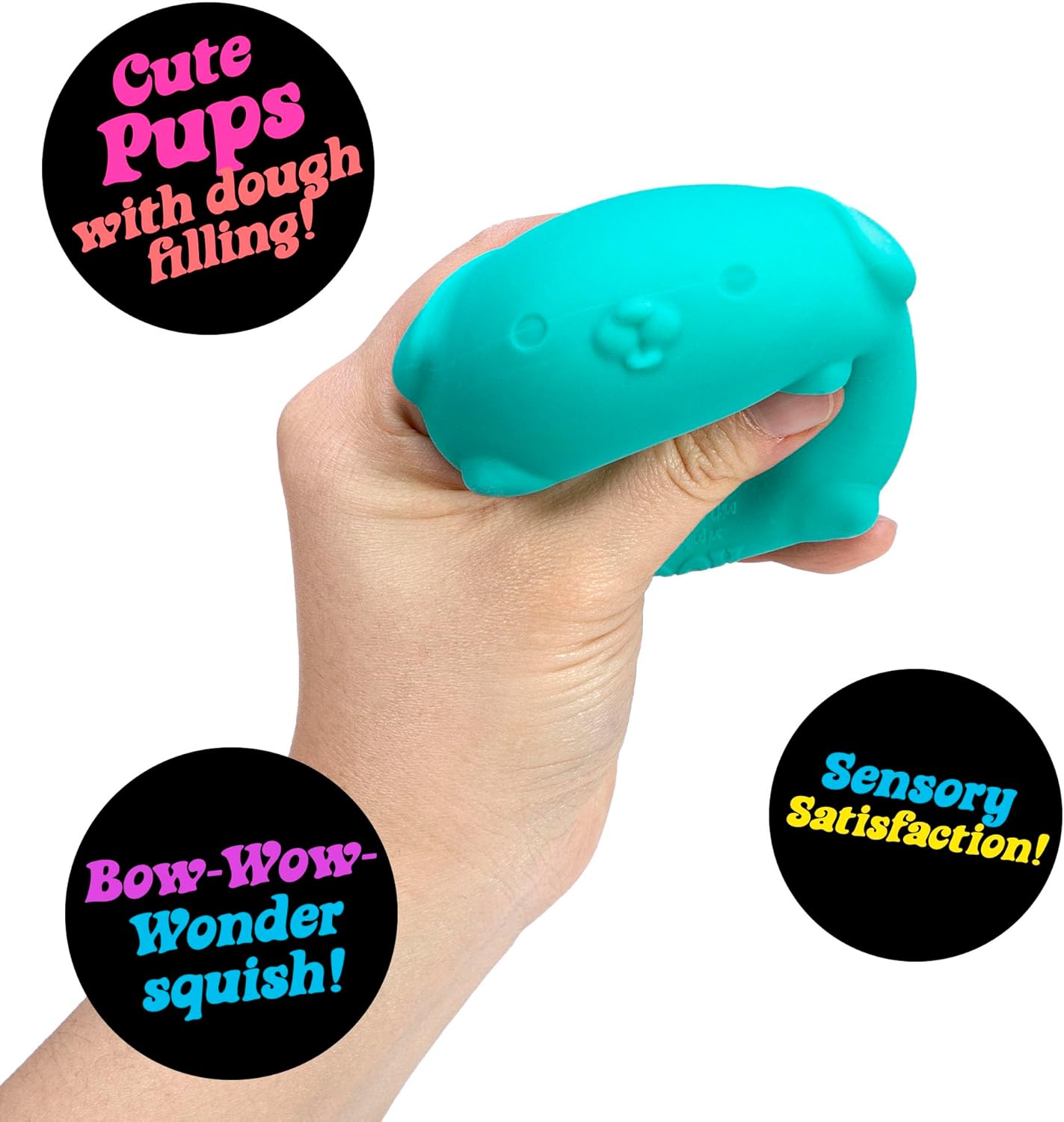 Schylling NeeDoh Funky Pups ?C Squishy Sensory Toy ?C Soft Dough Filling ?C Ages 3 and Up - Color May Vary; One Dog Per Pack - Image 2